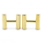 Gemelos rígidos de bronce macizo con baño de oro 24kt, acabado pulido. Medidas aprox. 18x15x5mm. Gemelos fáciles de abrochar y desabrochar, simétricos, hechos para durar. Objeto diseñado y fabricado artesanalmente en Madrid, España, por el estudio-taller de malicia. Estos gemelos han sido fabricados por personas que disfrutan su trabajo.