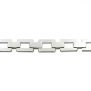 Pulsera de plata 925 de eslabones macizos, acabado mate. Ancho 13mm. Cierre oculto, diseño propio.