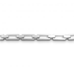 Pulsera de eslabones macizos de plata 925 mate. Cierre oculto de diseño propio. Ancho 8mm. Longitud opcional 16cm, 18cm o 20cm,