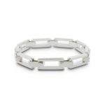 Pulsera de eslabones macizos de plata 925 mate. Cierre oculto de diseño propio. Ancho 8mm. Longitud opcional 16cm, 18cm o 20cm,