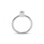 Solitario de plata 925 pulida con circonita talla brillante de 2mm.