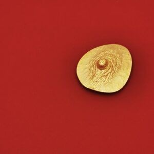 Pezón XIII. Broche de bronce con baño de oro de 18kt. Reproducción directa del modelo natural, pieza única. La modelo posó para M A L I C I A un mes de junio. Medida máxima 5cm. Objeto diseñado y fabricado artesanalmente en Madrid por personas que disfrutan su trabajo.